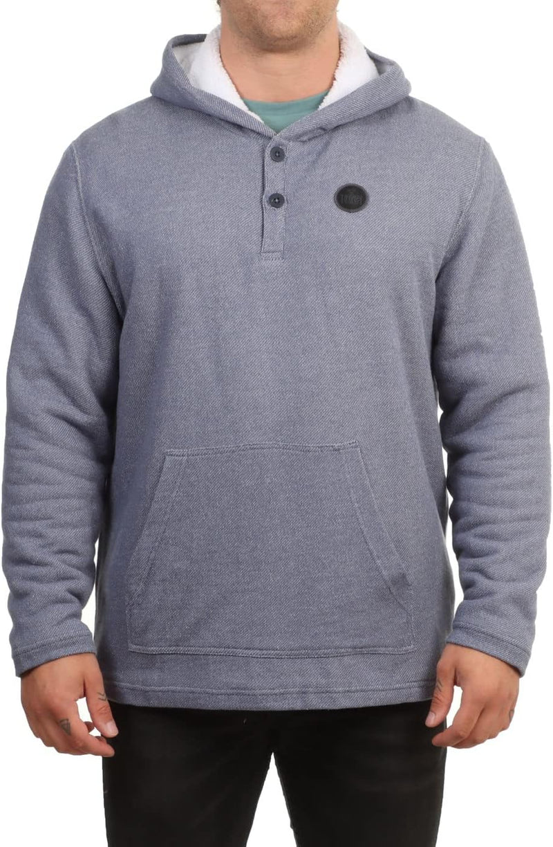 Hurley Herren M Modern Surf Poncho Sherpa Ls H T-Shirt M Blau (Diffused Blue), M Blau (Diffused Blue