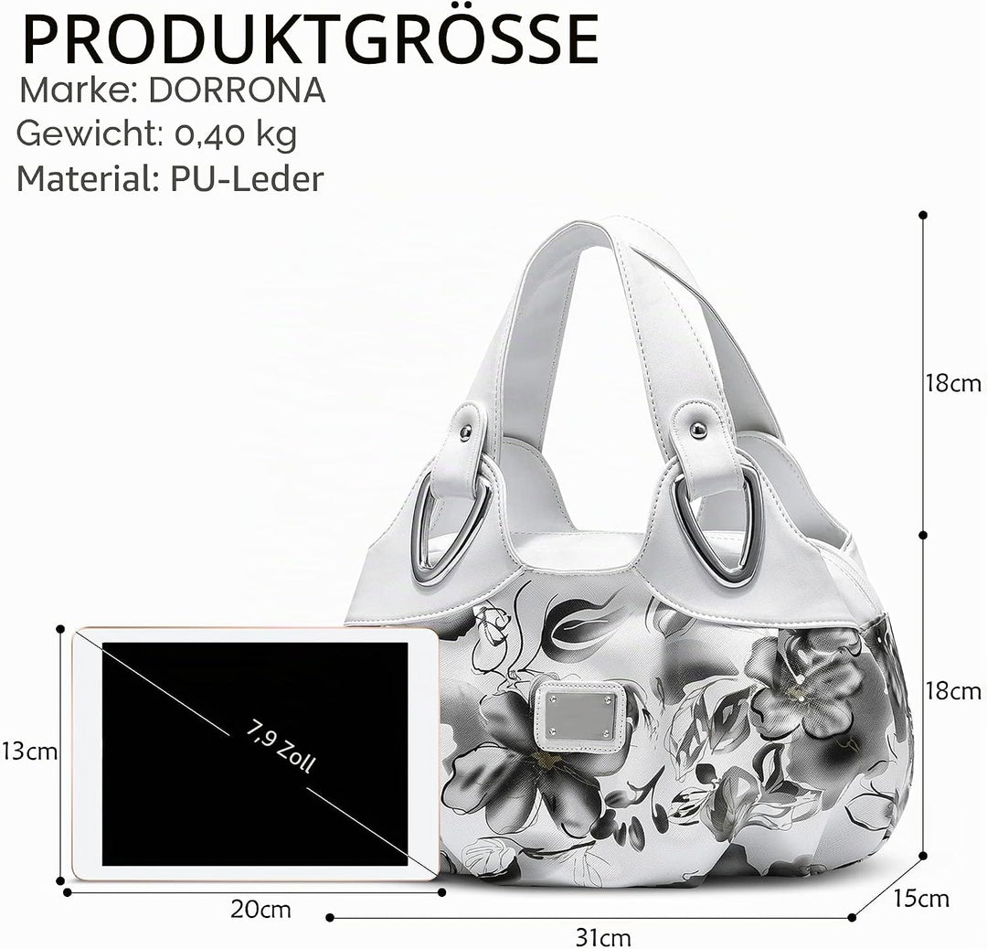 DIRRONA Damen Handtasche Schultertasche Kompakt Tragetasche Lässige Handgelenktasche Wasserdicht PU