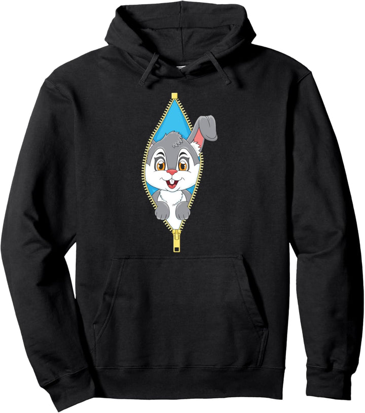 Süsses Kaninchen Reisverschluss Häschen Pullover Hoodie
