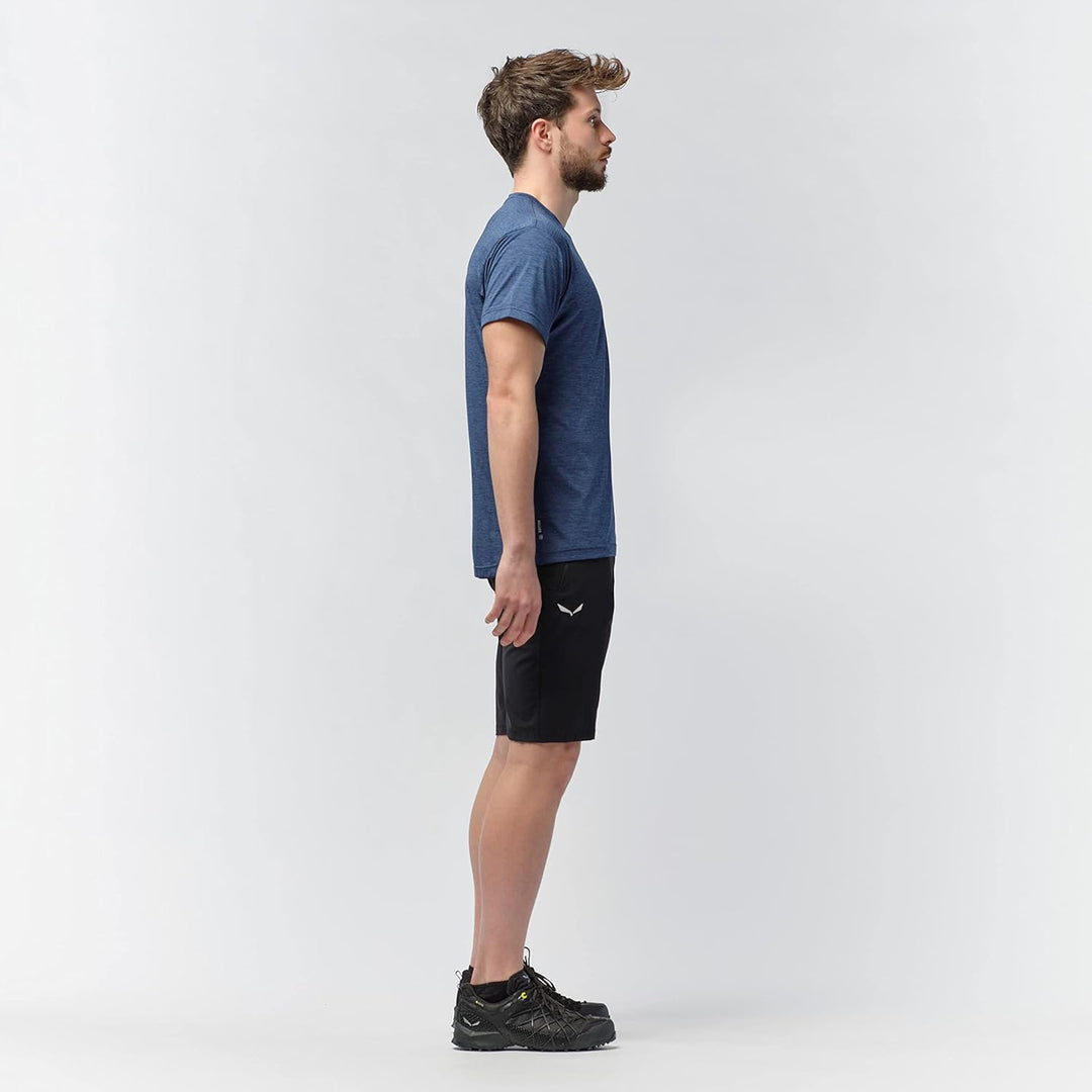 Salewa Herren Puez Melange Dry M S/S Tee Hemden & T-shirts 3XL Dark Denim Melange, 3XL Dark Denim Me