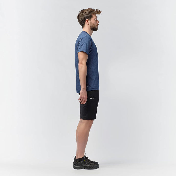 Salewa Herren Puez Melange Dry M S/S Tee Hemden & T-shirts 3XL Dark Denim Melange, 3XL Dark Denim Me