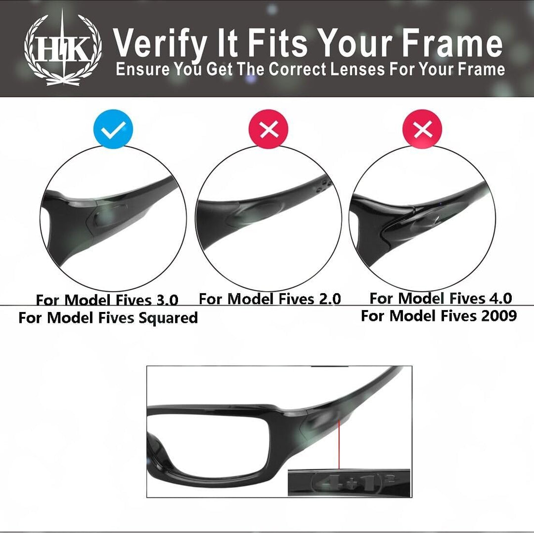 HKUCO Plus Mens Replacement Lenses For Oakley Fives Squared Red/Blue/Emerald Green Sunglasses