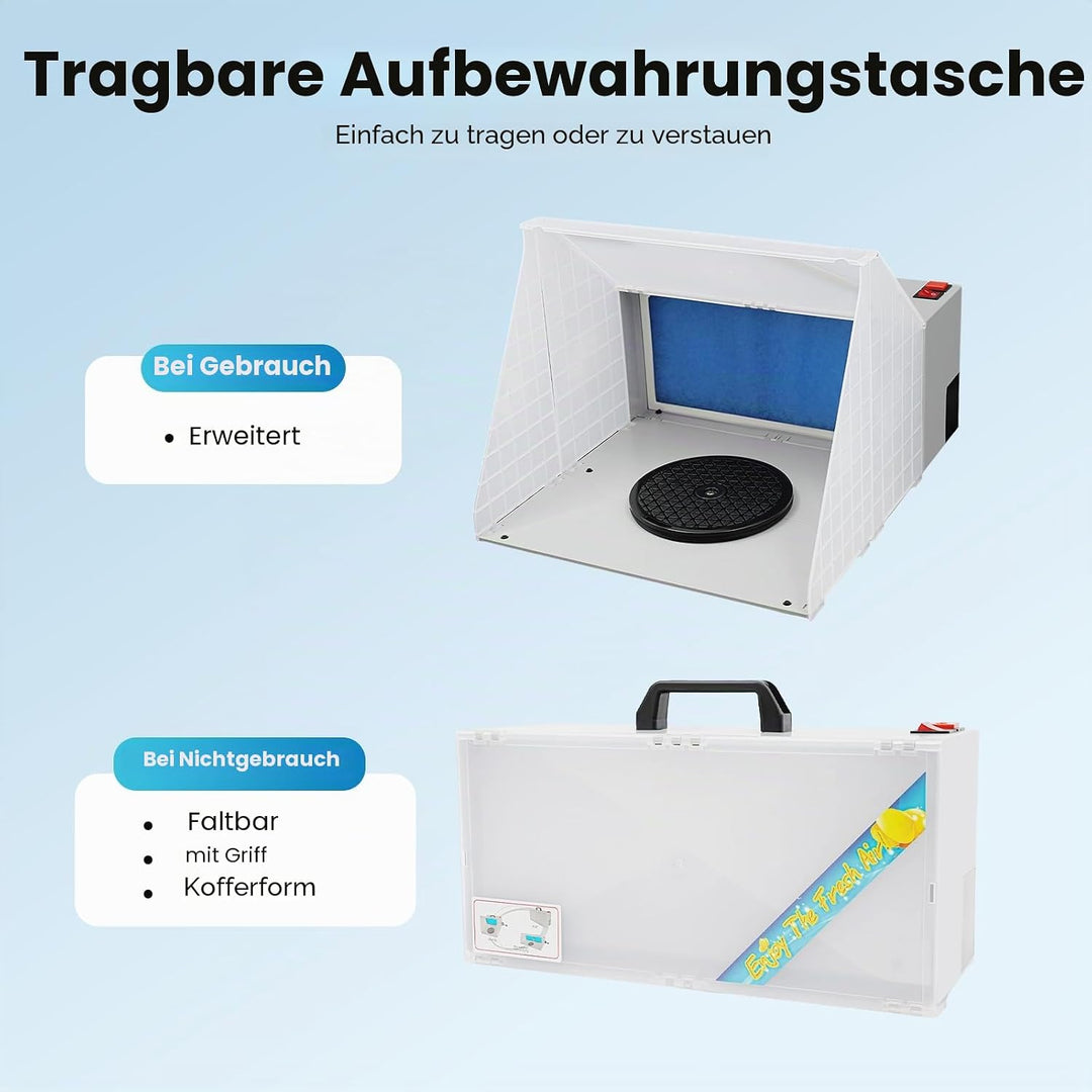 Sprühmaschine Absaugeinrichtung, Airbrush-Absauganlage - Abluftmenge 4 m³/min, Airbrush-Kompressor-S