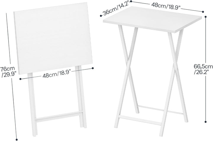 HOOBRO Beistelltisch, Klappbar Tablett Tisch, Sofatisch, TV Tray im Industriestil, Einfach Montierba