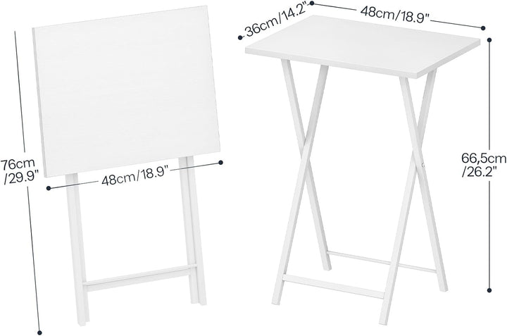 HOOBRO Beistelltisch, Klappbar Tablett Tisch, Sofatisch, TV Tray im Industriestil, Einfach Montierba