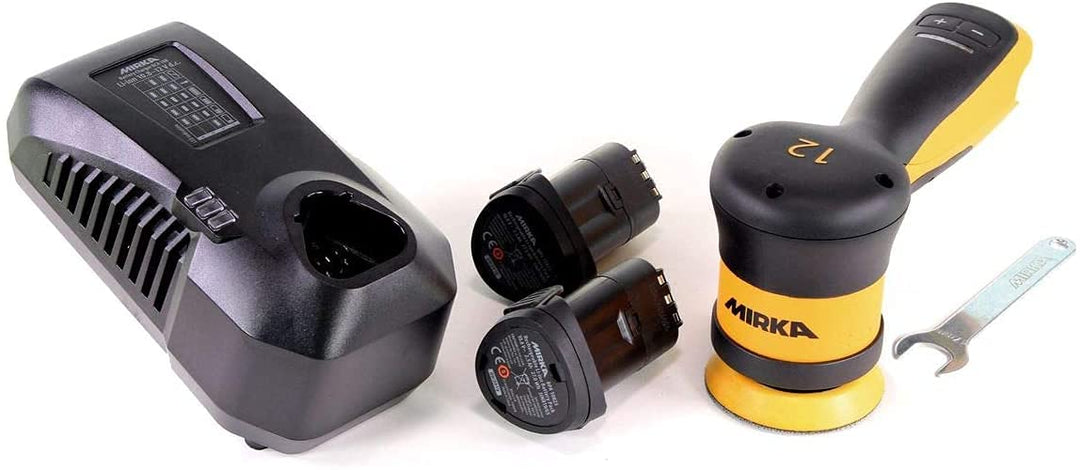 Mirka AROP-B 312 / Akku Poliermaschine/Ø 77mm / 4.000 – 7.000 U/min/max. 12V / inkl. 2.5Ah Akku / 12