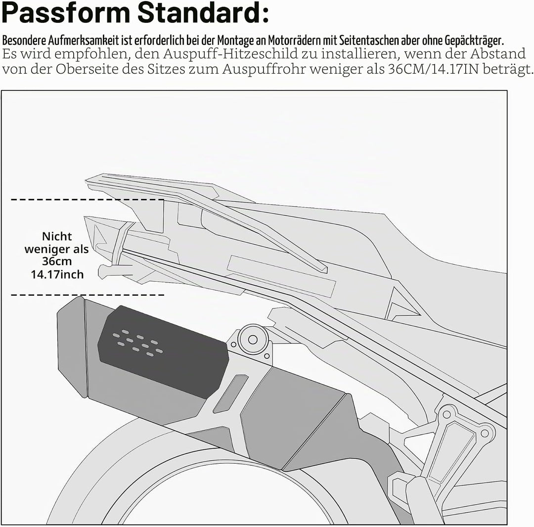 Rhinowalk Motorrad Hitzeschild, Auspuff Hitzeschutzblech, Hitzeschutz Auspuff Auspuffrohr, Hitzeschi
