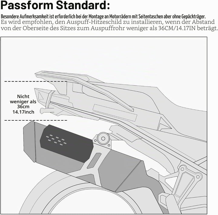 Rhinowalk Motorrad Hitzeschild, Auspuff Hitzeschutzblech, Hitzeschutz Auspuff Auspuffrohr, Hitzeschi