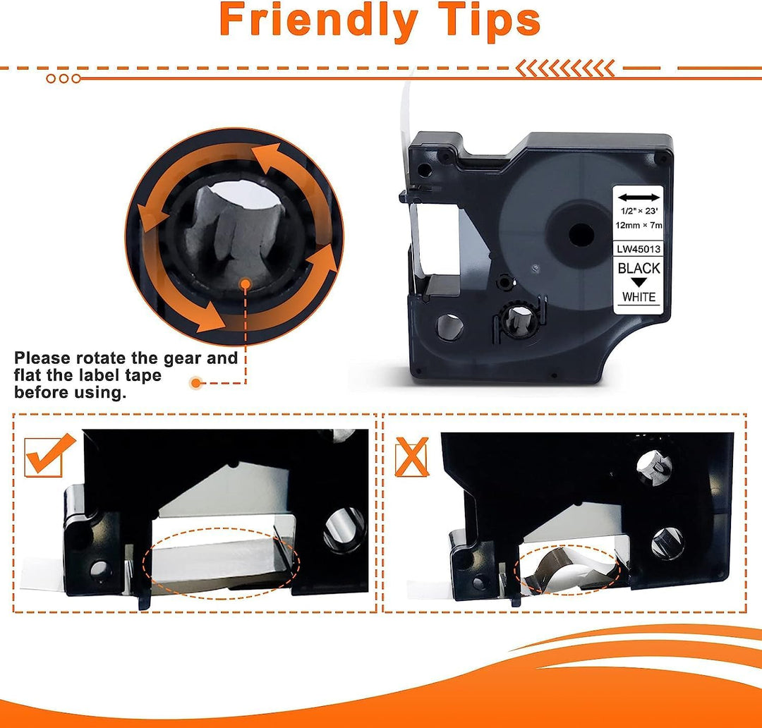 6x Labelwell Kompatibel DYMO D1 Etikettenband 45013 S0720530 Schriftband Ersatz für DYMO D1 A45013 4