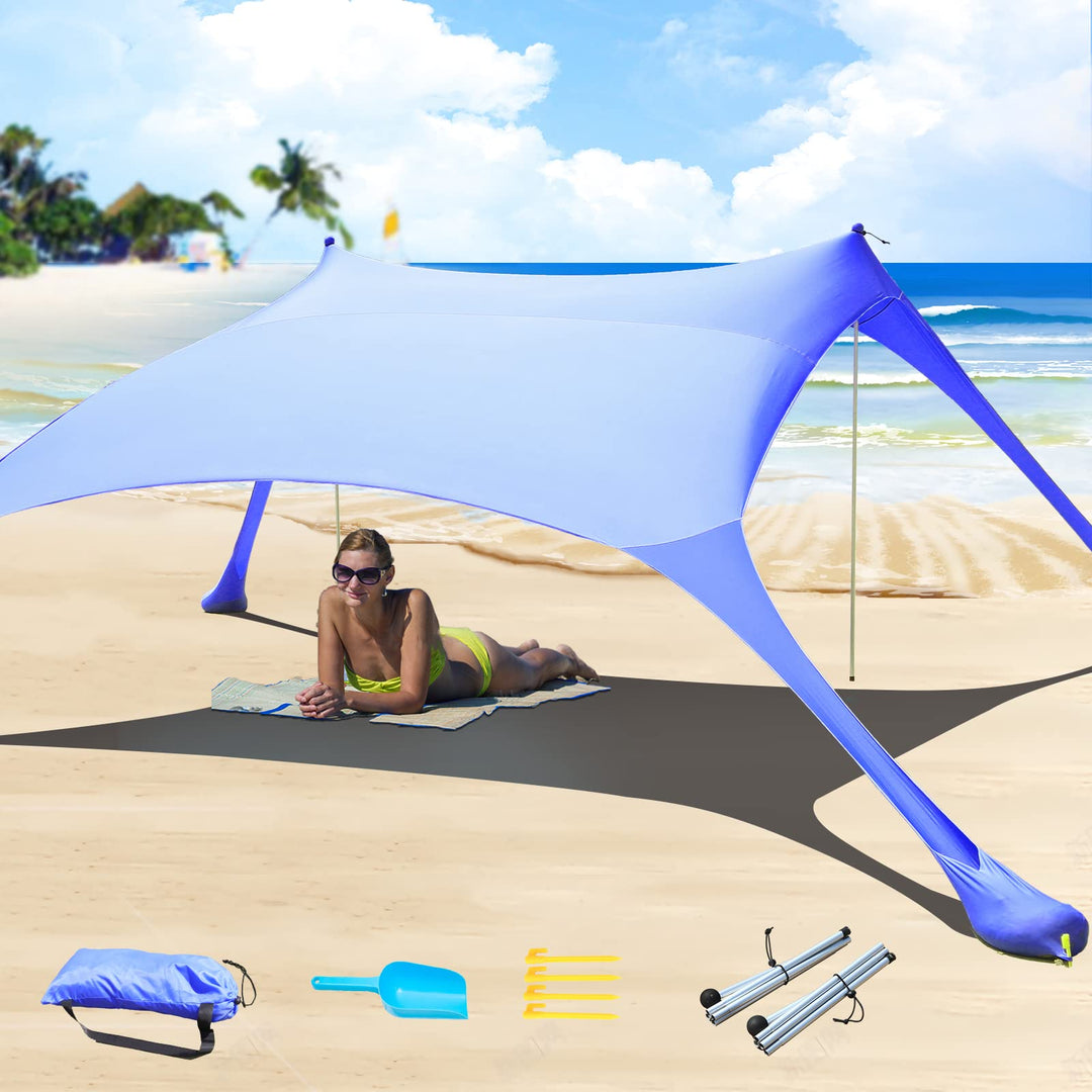 Cuupo Strandzelt, Pop-Up, 2x2.1 m, LSF 50, Lycra, Sonnenschutz, für den Aussenbereich, Anti-Wind, So