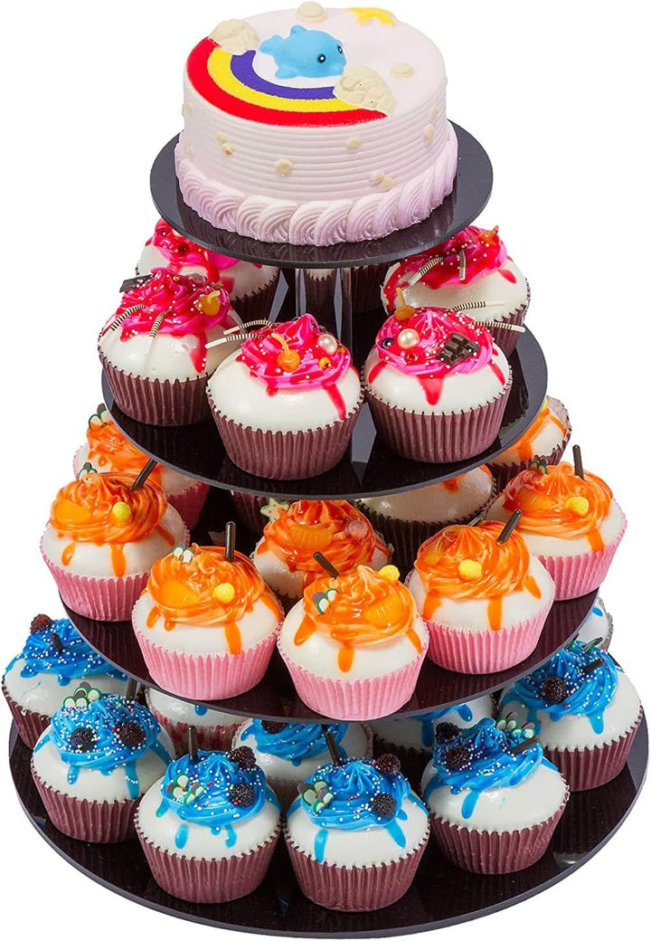 Cupcake Ständer, Tortenständer 4 Etagen Acryl für Hochzeit, Party, Geburtstag, Baby Duschen & Kuchen