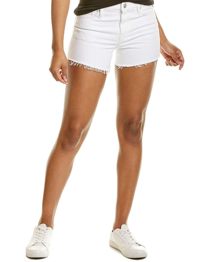 Hudson Jeans Women's Gemma Mid Rise Cut Off Jean Short, White, 34, Grösse: 34 Weiss