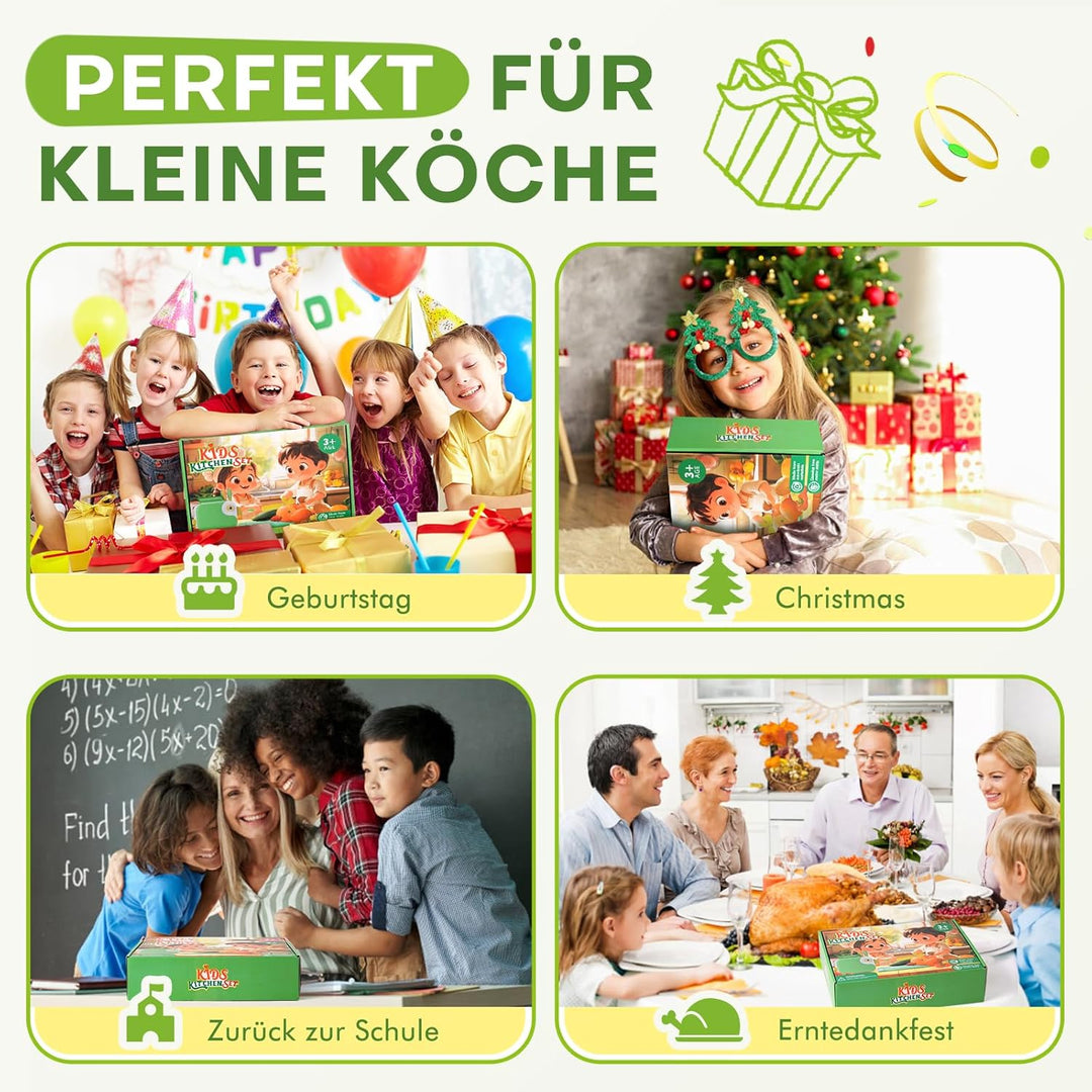 Kindermesser set - Kinder Sicherheit Küchenmesser für Echtes Kochen mit Aufbewahrungsbox, Gemüse Aus