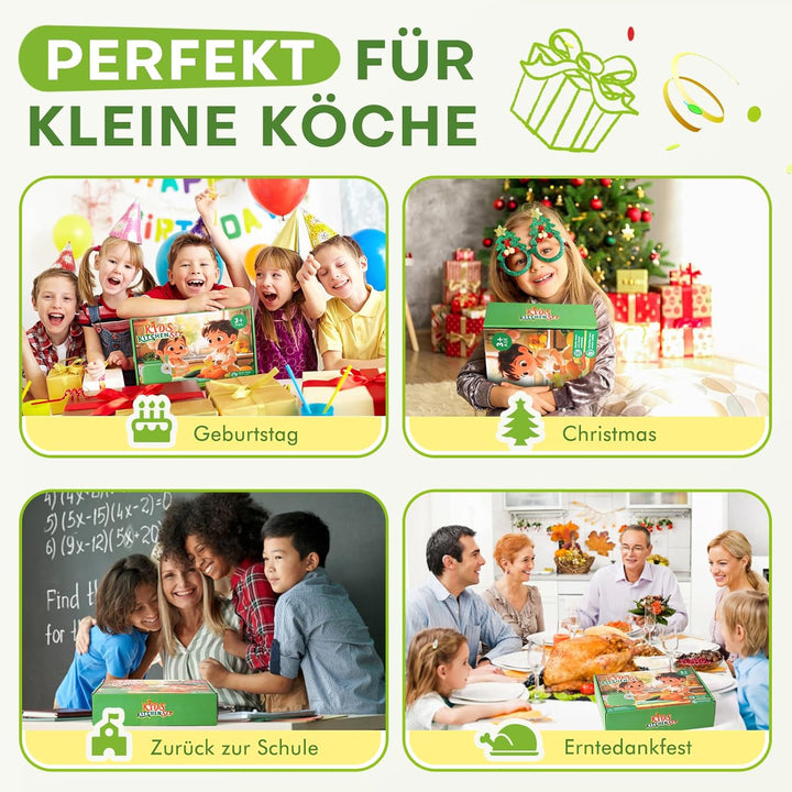 Kindermesser set - Kinder Sicherheit Küchenmesser für Echtes Kochen mit Aufbewahrungsbox, Gemüse Aus