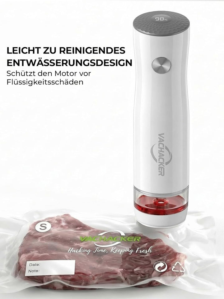 Vakuumiergerät für Lebensmittel, Vachacker Handliche Vakuumierer | Mini Vakuumiergerät mit 30 Wieder