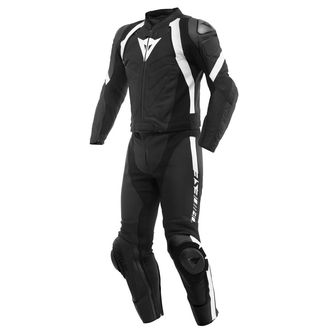 Dainese Avro 4 2-Teiler Motorrad Lederkombi (Black/White,128) BLACK-MATT/BLACK-MATT/WH 128, BLACK-MA