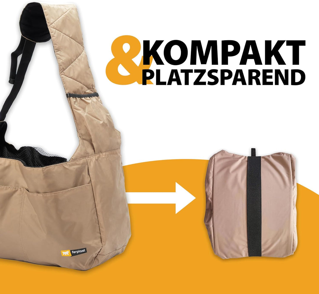 Ferplast Hundetasche Safari, Tansportbox Katze, Hundebox, Verstellbarer Schultergurt, Sicherheitsgur