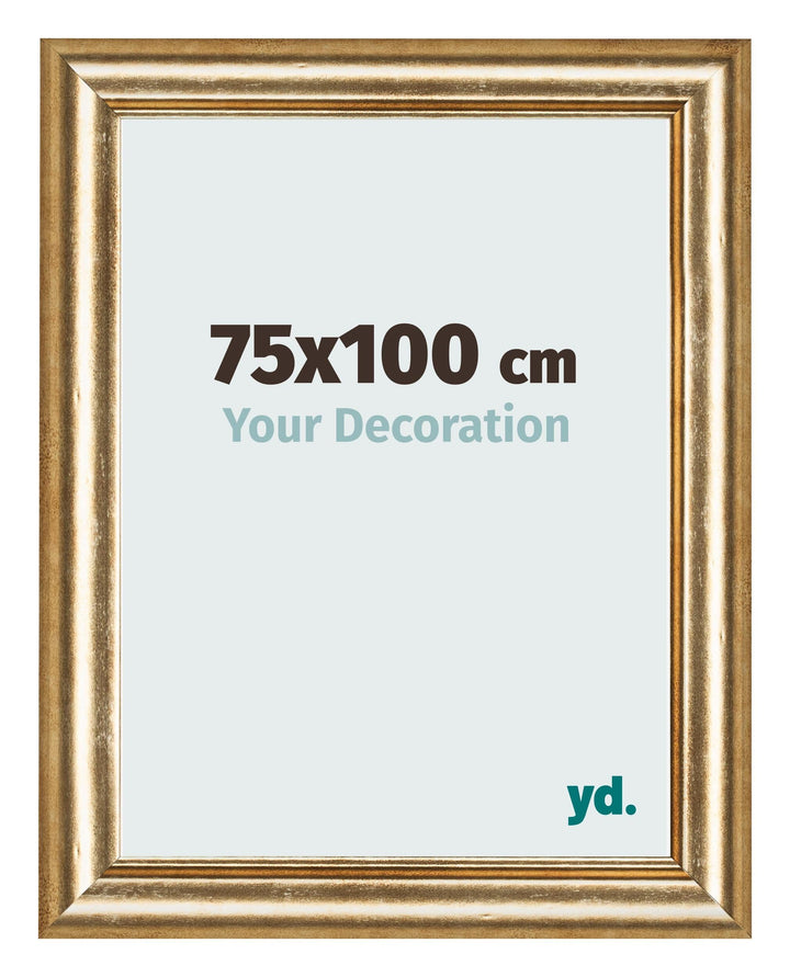 yd. Your Decoration - Bilderrahmen 75x100 cm - Gold Antik - Bilderrahmen aus MDF mit Acrylglas - Ant