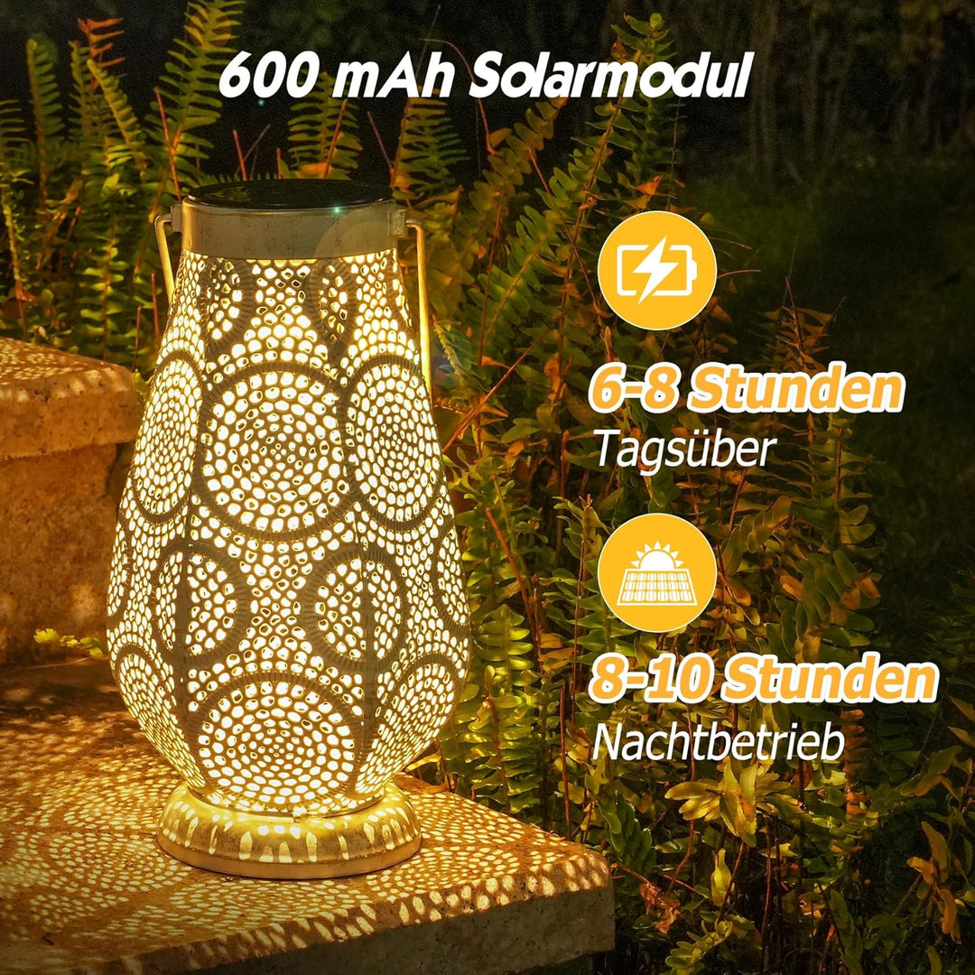 JOYCREATOR Metall Solar Laternen für Draussen, LED Solarlaterne für Aussen IP65 Wasserdicht, Orienta