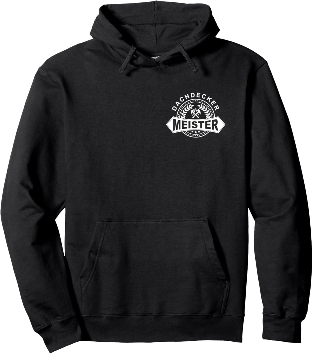 Dachdecker-Meister mit traditionellem Zunftwappen auf Brust Pullover Hoodie