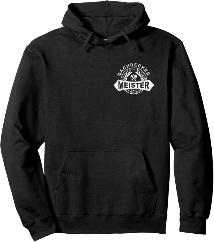 Dachdecker-Meister mit traditionellem Zunftwappen auf Brust Pullover Hoodie