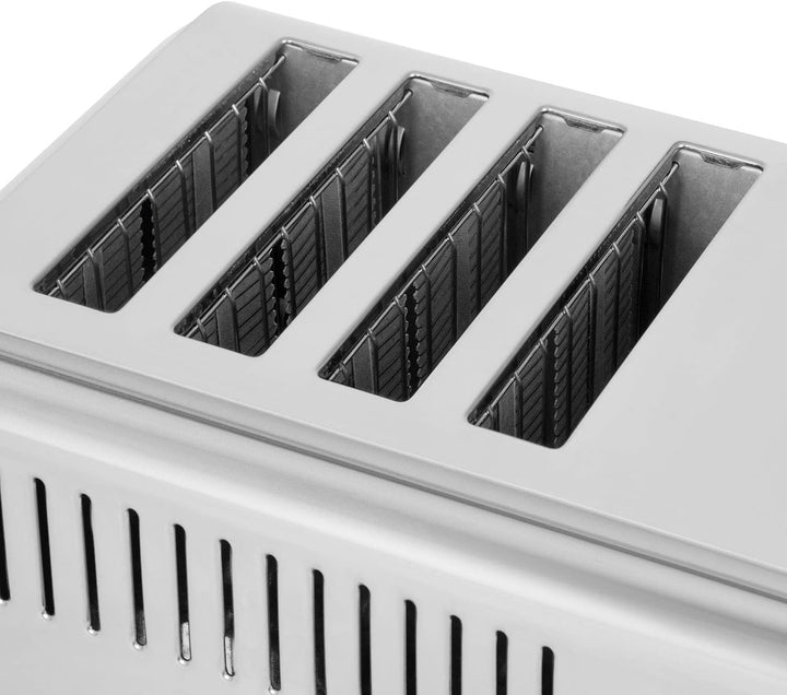 VERTES Gastro Toaster 4 Scheiben Elektrisch 2300W aus Edelstahl (Timer mit Klingel, Krümelschublade,