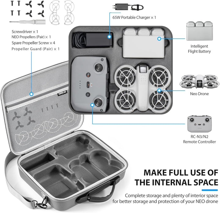 STARTRC Neo Tasche,Tragbar PU Case für DJI Neo Fly More Combo Zubehör,Tragetasche für DJI Neo Drohne