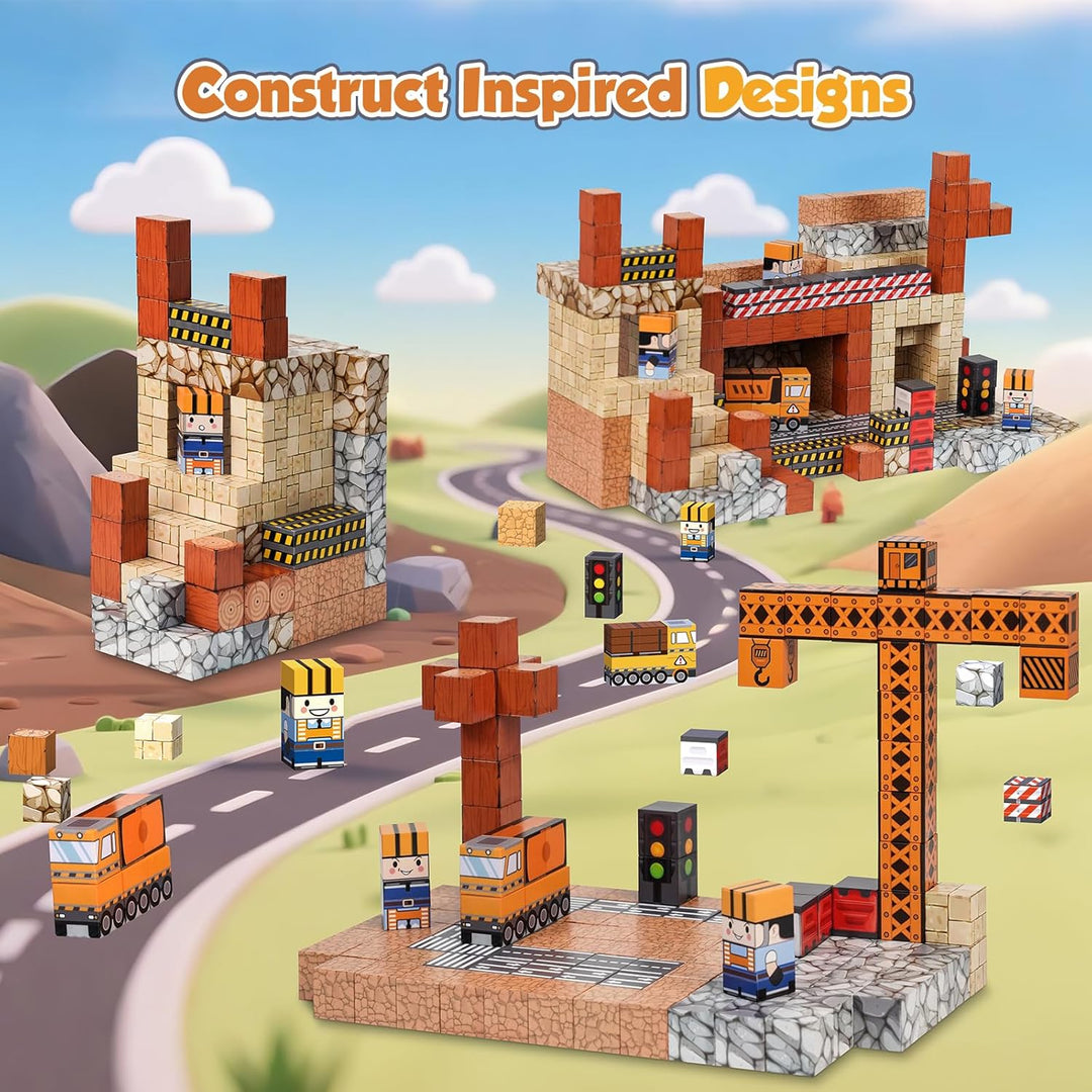 Magnetische Bausteine, 150 Stück Magnetbausteine Kinder konstruktionsspielzeug Set, Magnet Spiel & S