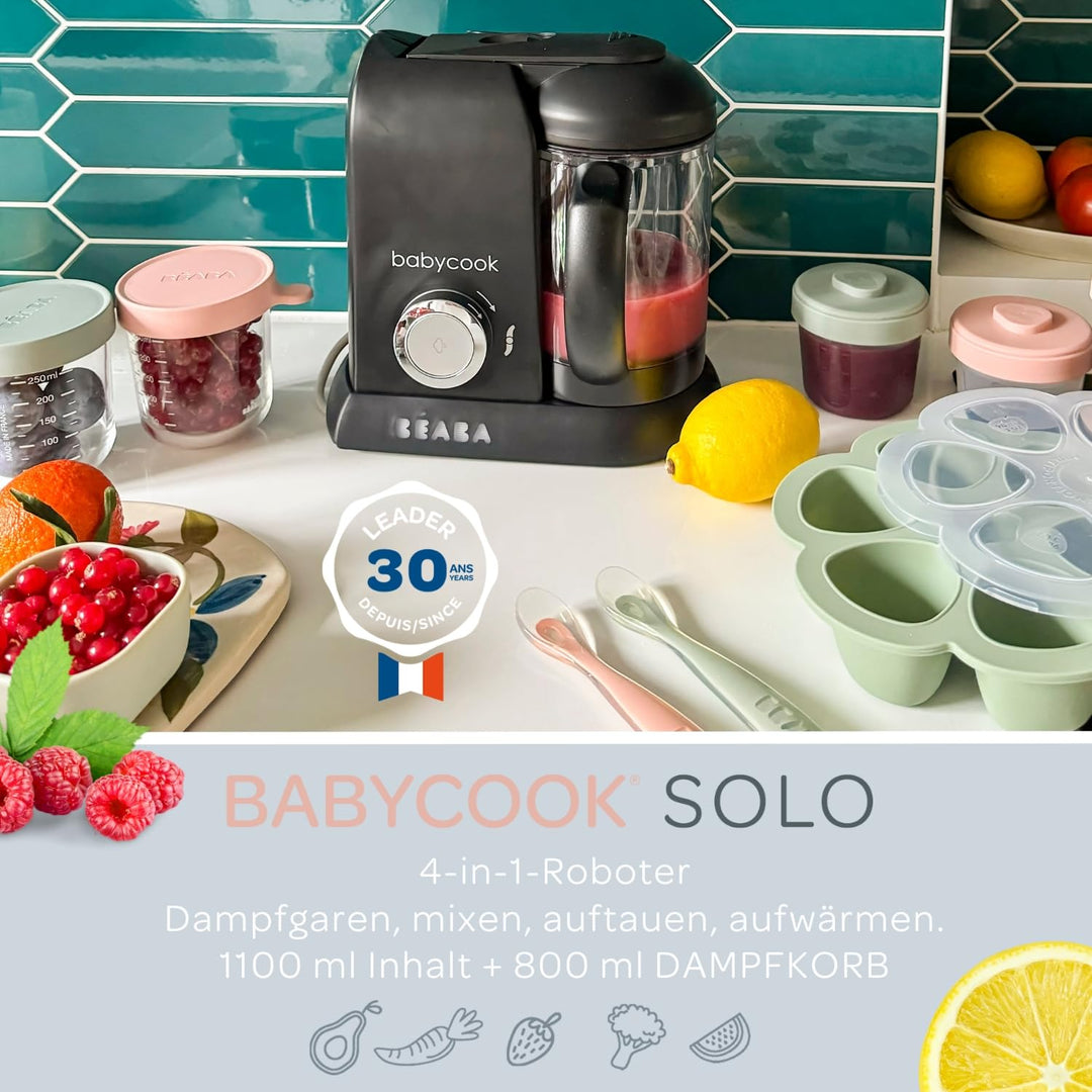 BÉABA - Babycook Solo - 4 in 1 Babynahrungszubereiter - Schonender Dampfgarer - Schnelles Dampfgaren