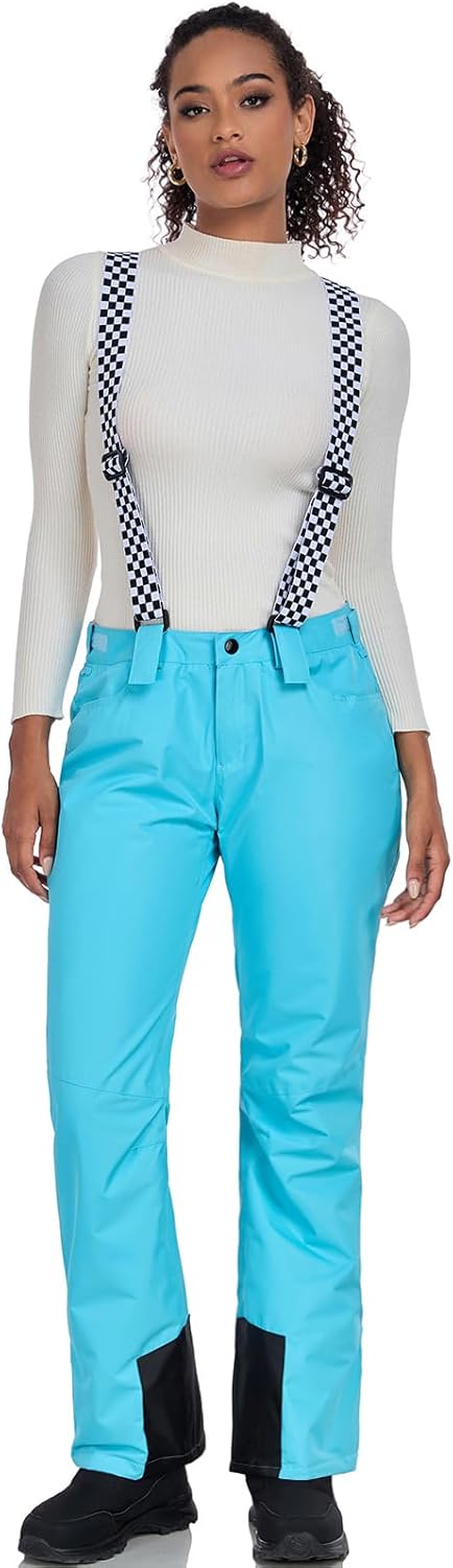 ALSOGO Skihose Damen wasserdichte Professionelle Schneehose Winddichte Hosenträgerhose Winter Outdoo