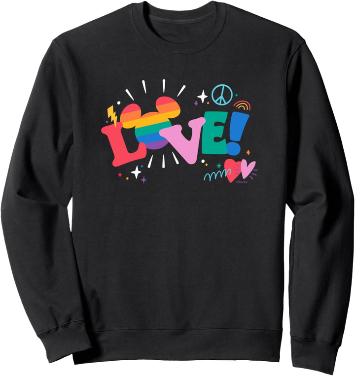 Disney Mickey Mouse Icon Pride Love Rainbow Doodles Sweatshirt