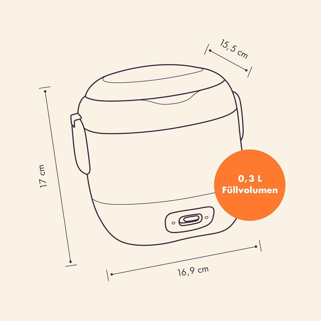 REISHUNGER Mini Reiskocher, schwarz | 0,3 L - 1-2 Portionen | hochwertige Keramikbeschichtung - Prem