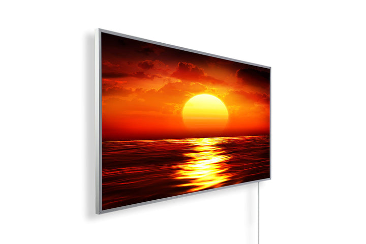 Infrarotheizung mit Bild – Bildmotiv – TÜV SÜD - 1000 Watt Bildheizung - Weisser Rahmen (46. Sonnenu