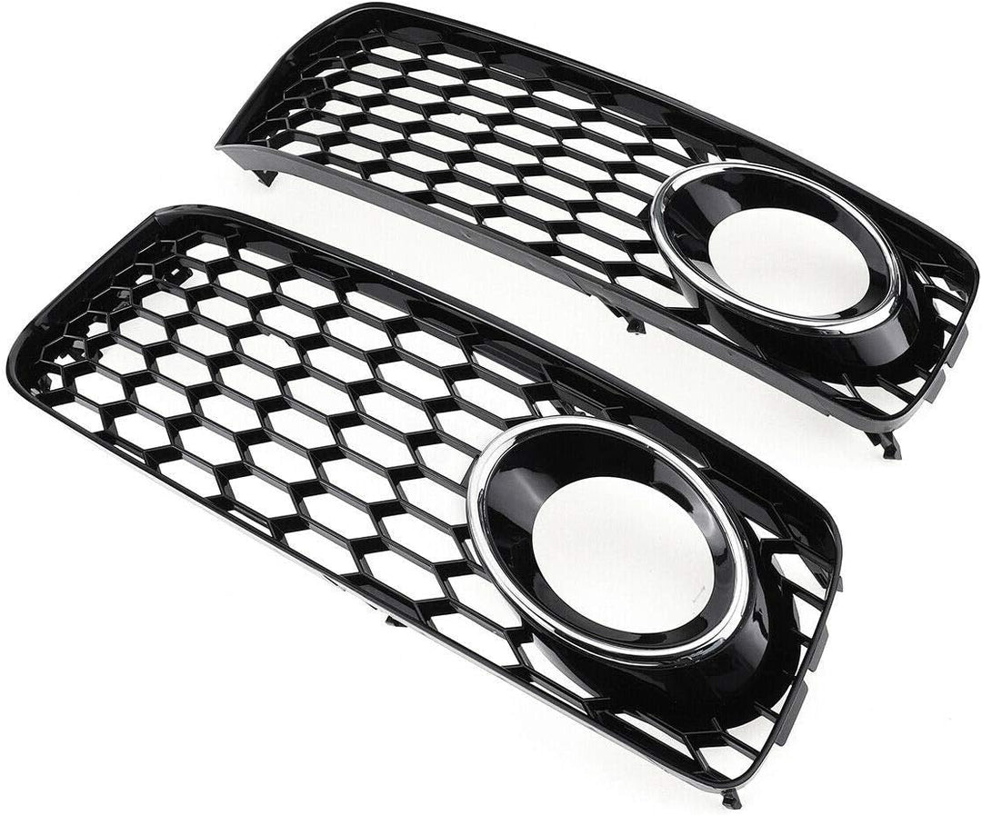 GSRECY Links Rechts Black & Chrome Trim Nebelscheinwerfer Stossstangengrill Abdeckung für S5 B8 Coup