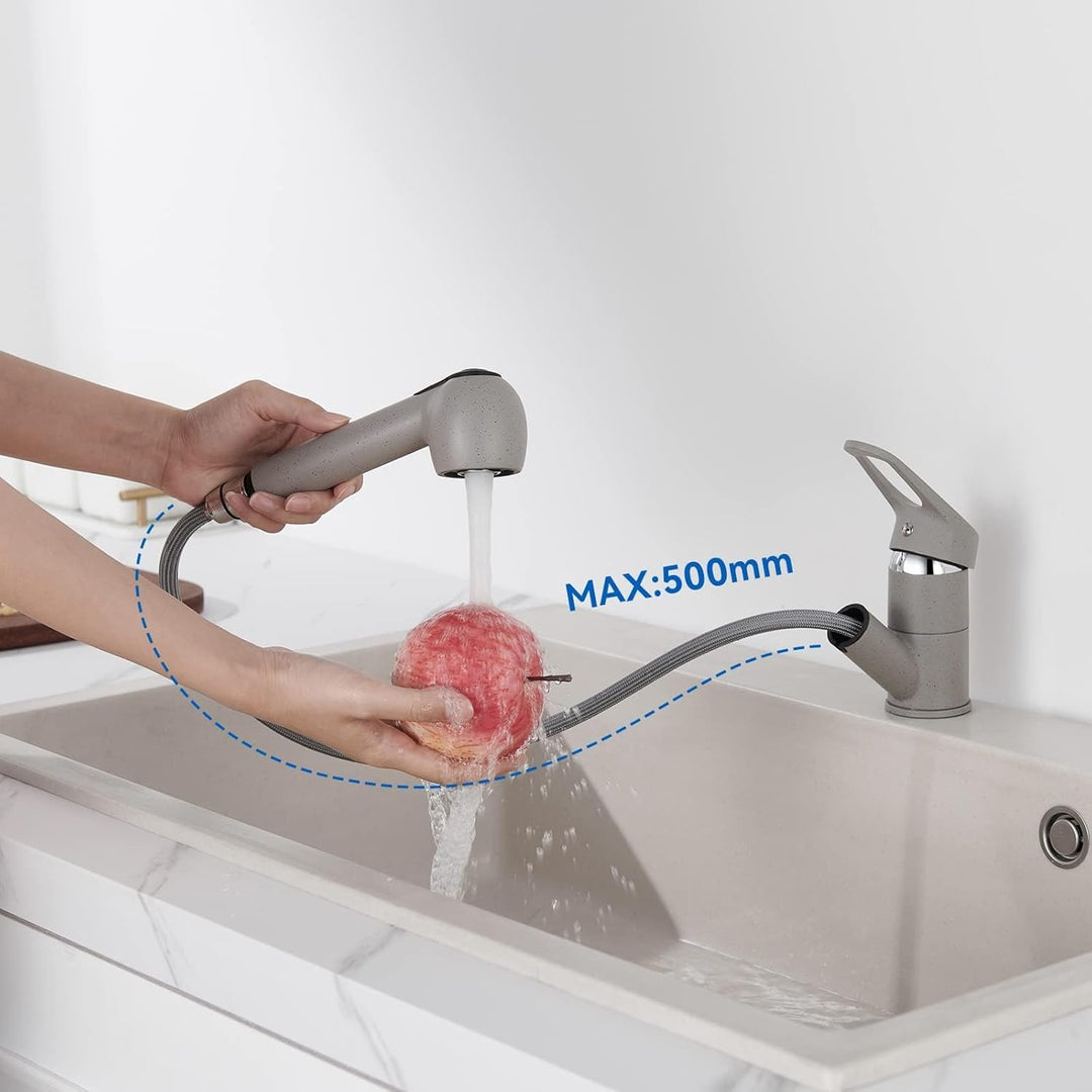 Wasserhahn Küche Ausziehbar, Auralum Küchenarmatur mit Brause Ausziehbar, Mischbatterie Küche mit 2
