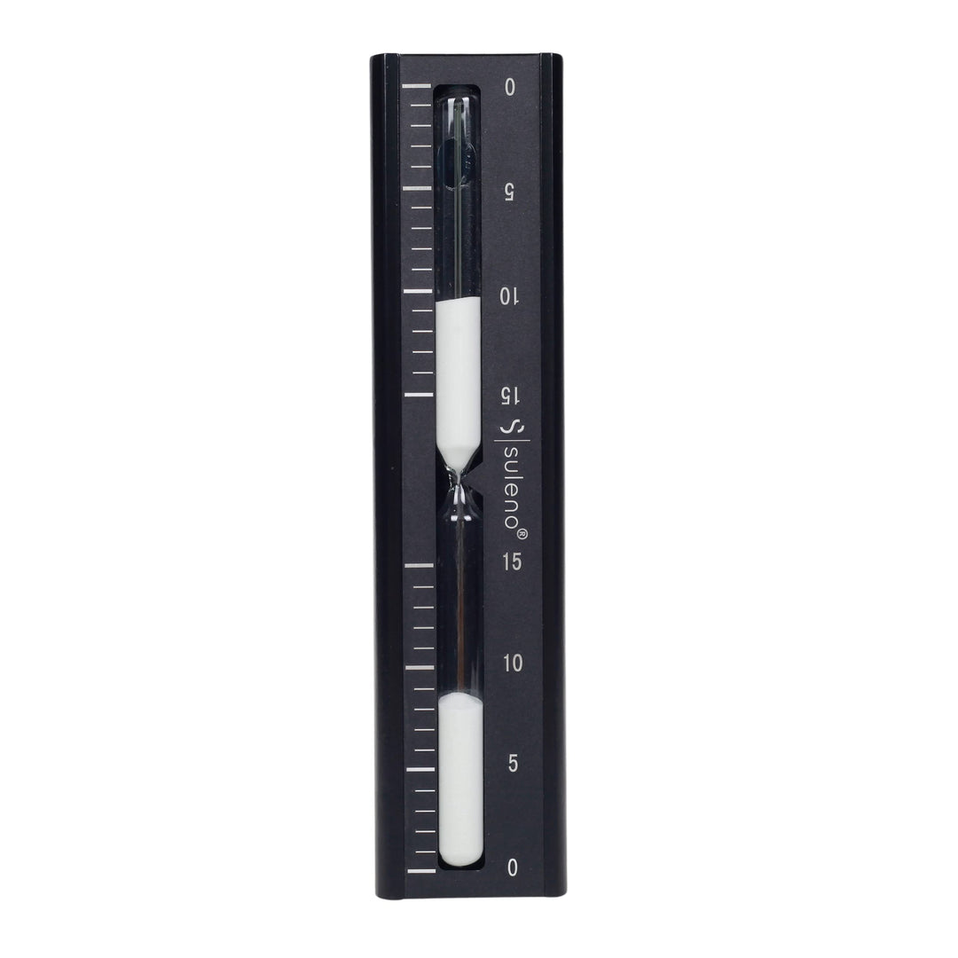 SULENO - Sauna Sanduhr KJELL 5-15 Minuten, Saunazubehör, hitzebeständig, modern, Wandmontage, Sandcl