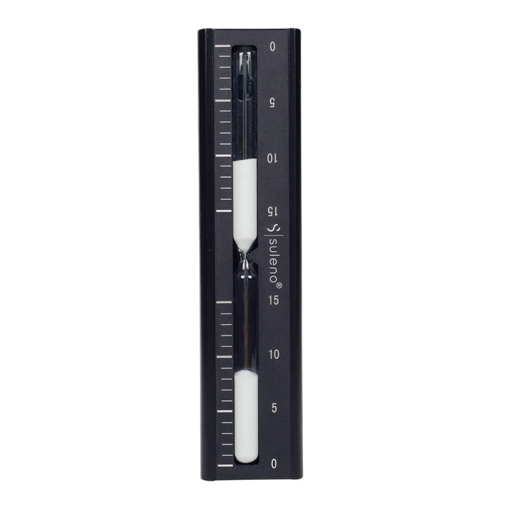 SULENO - Sauna Sanduhr KJELL 5-15 Minuten, Saunazubehör, hitzebeständig, modern, Wandmontage, Sandcl