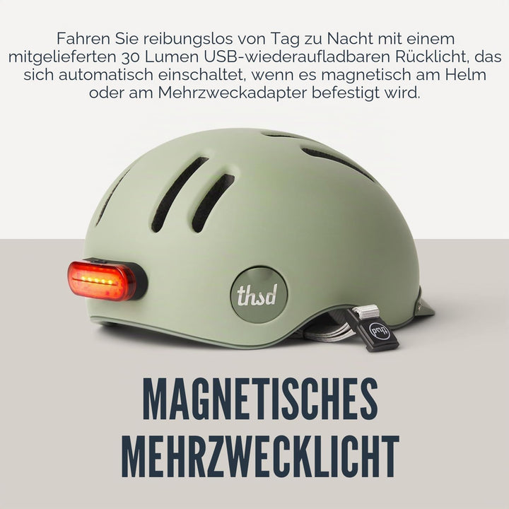 Thousand Chapter MIPS Fahrradhelm für Erwachsene, LED-Rücklicht, Radfahren &amp; Fahrradsicherheitszerti