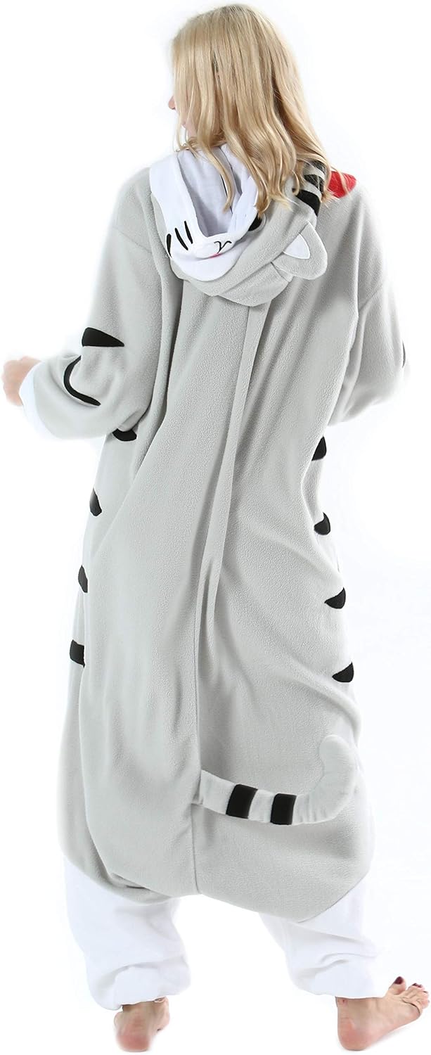 ULEEMARK Damen Herren Jumpsuit Onesie Tier Fasching Halloween Kostüm Lounge Sleepsuit Cosplay Overal