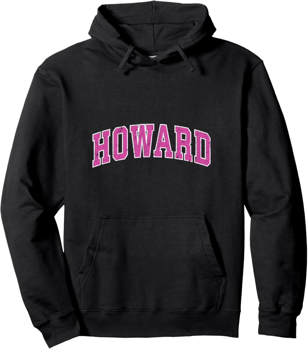 Howard Wisconsin WI Vintage Sports Design Pink Pullover Hoodie