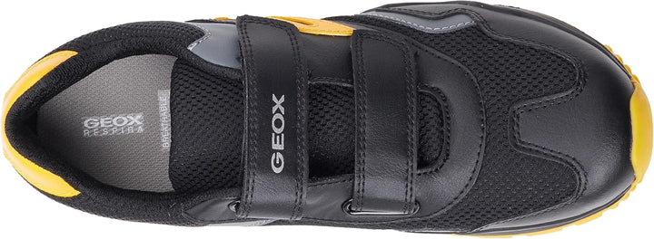 Geox Herren J Pavel A Sneaker 31 EU Black Yellow, 31 EU Black Yellow