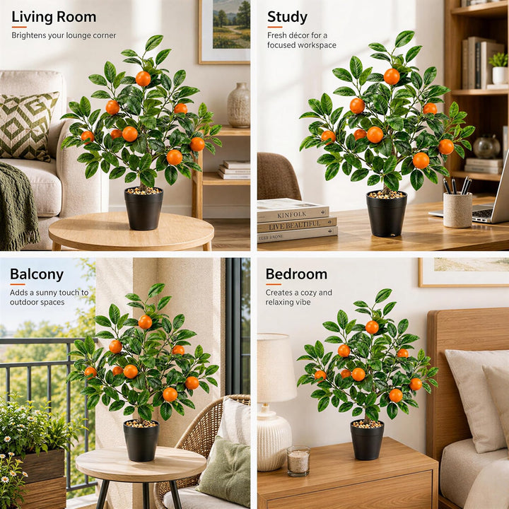 Gresorth 51cm Künstliche Orange Bäume Gefälschte Household Grün Pflanzen Früchte Dekoration mit Kuns