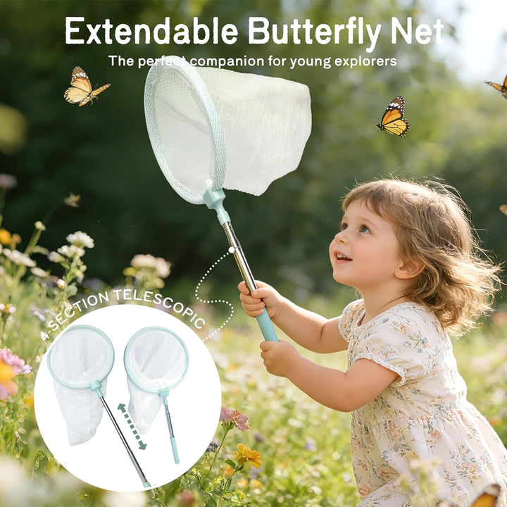 Kinder Abenteuer Entdecker Bug Set Outdoor Entdecker Set, mit Insektenbox, Schmetterlingsfangnetz, L