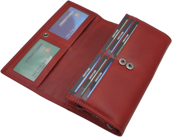 Grosse Rindleder Damen Geldbörse/Geldbeutel/Portemonnaie/Geldtasche mit Schmetterling-Motiv oder ohn