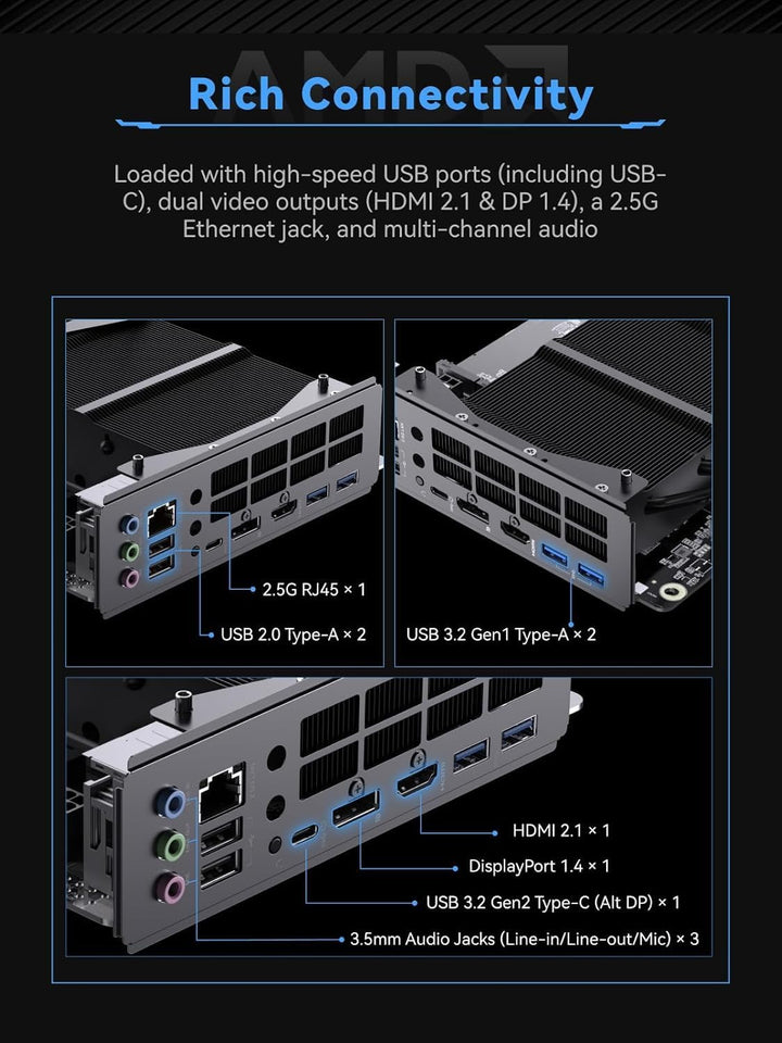 MINIS FORUM BD775i SE Motherboard, AMD Ryzen 7 7745HX 8C/16T bis zu 5,1 GHz, AMD Radeon 610M, Barebo