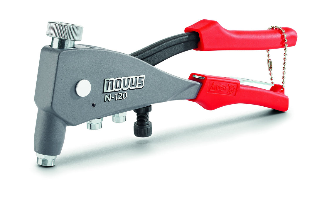 Novus Blindnietmutterzange N-120 Universal, 1-Hand-Bedienung, Nietmutternzange aus Aluminium, integr