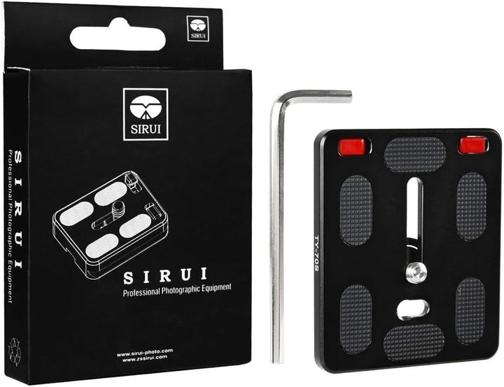 SIRUI TY-70-2 Schnellwechselplatte (Alu, 1/4", 60x70mm, 60.3g, Sliding Stopper, für SIRUI und Arca-S