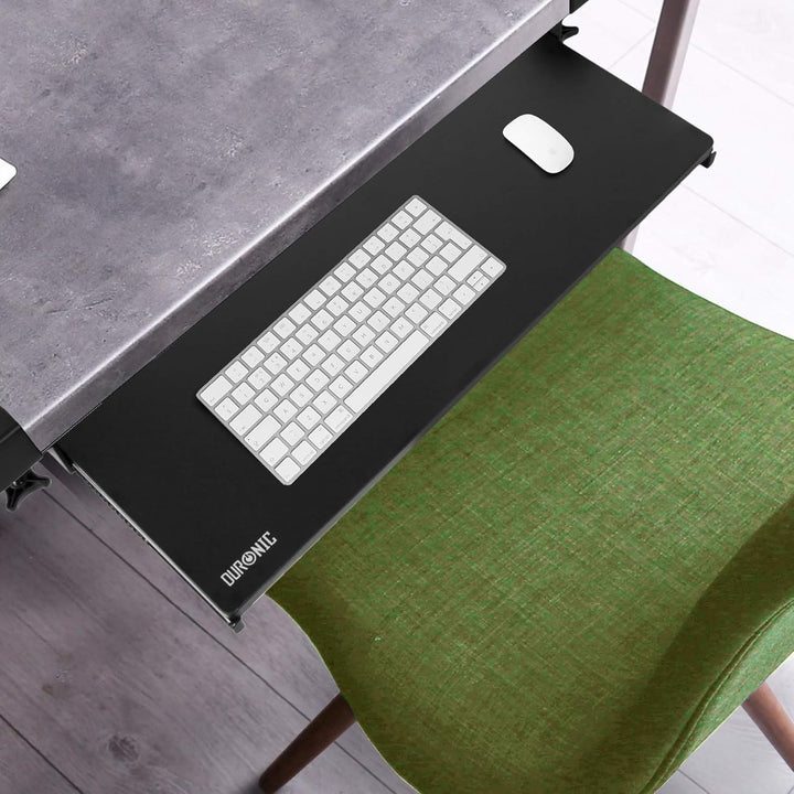 Duronic DKTPX2 Tastaturschubladen und -plattform | Schublade unter dem Schreibtisch für Tastatur und