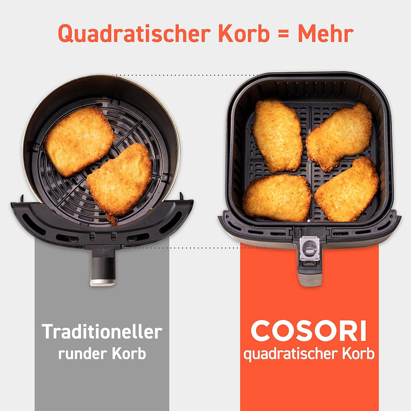 COSORI Heissluftfritteuse 5,5L XXL Friteuse Heissluft Fritteusen ohne Öl, Airfryer mit Digitalem LED