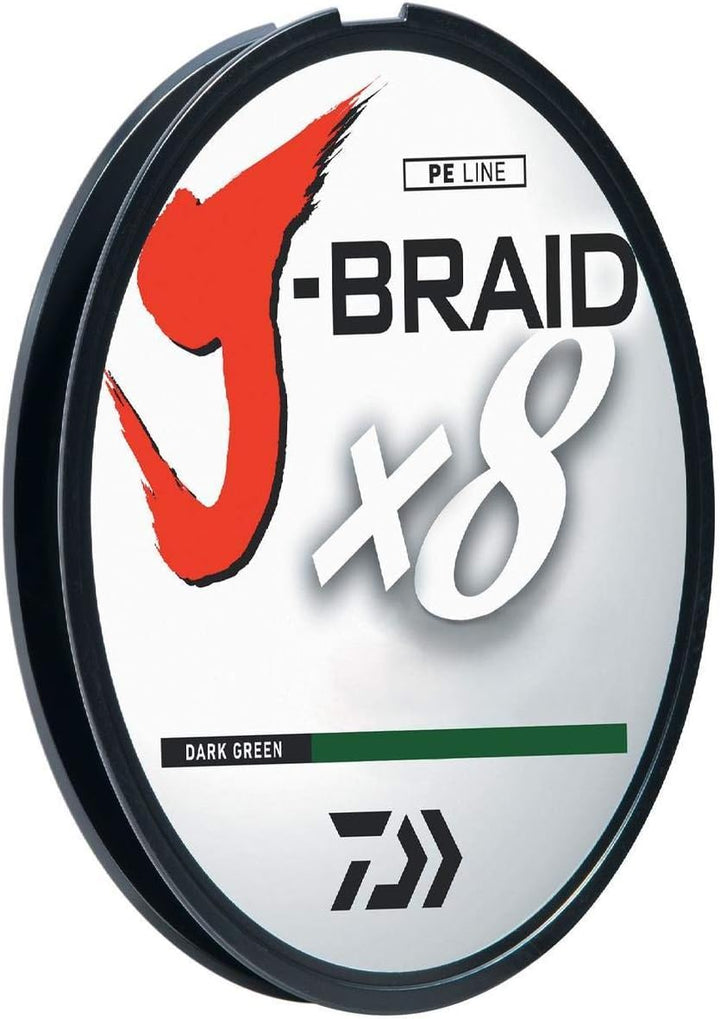 Daiwa J-Braid 300M 8-Strand Woven Round Braid Line dunkelgrün 30 lb, dunkelgrün 30 lb